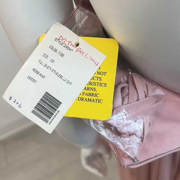 NWT SAMPLE Dessy 2904 size 10 Rose Lux Chiffon. Pristine Condition. - Picture 7 of 8